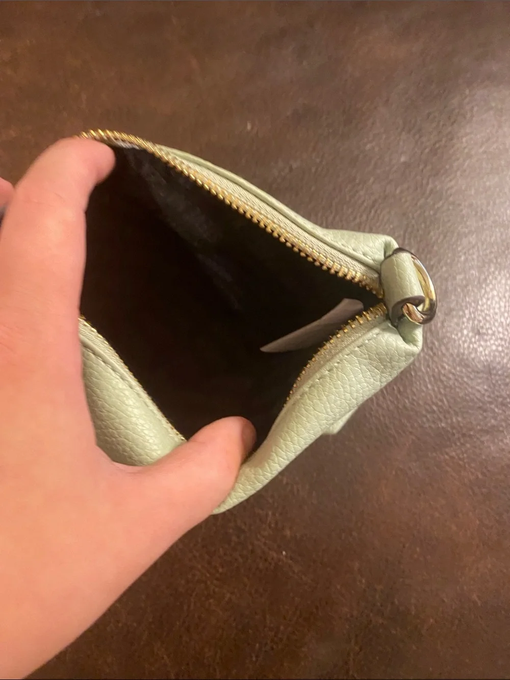 Steve Madden Ivory Pebbled Cosmetic Pouch with Wristlet